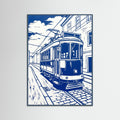Teal Wood Urban Blue Print