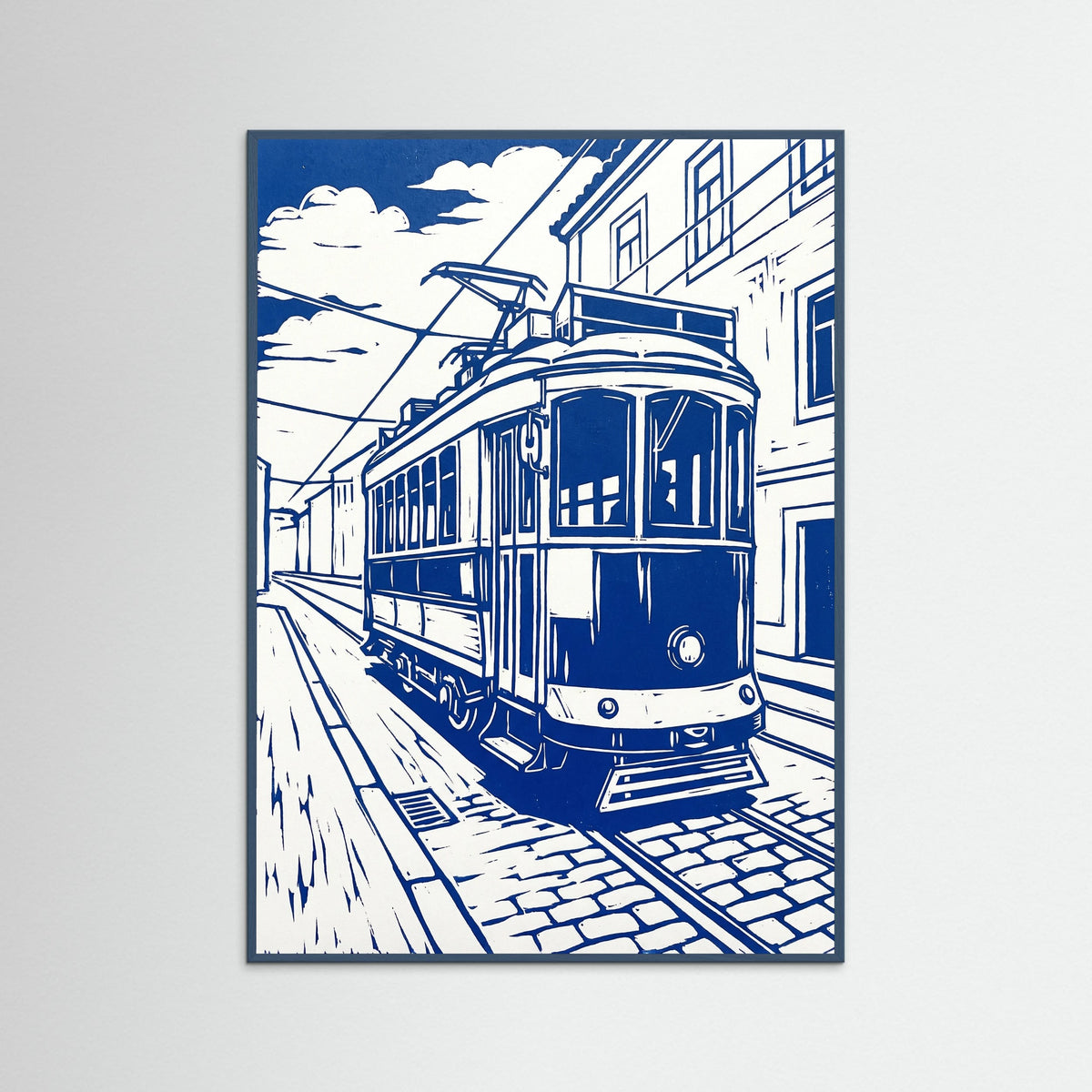 Teal Wood Urban Blue Print