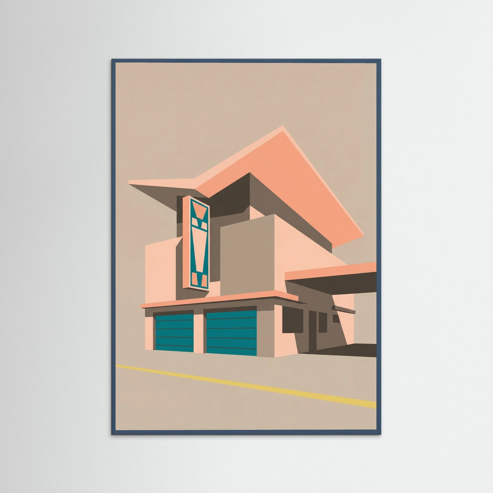 Teal Wood Urban Geometry