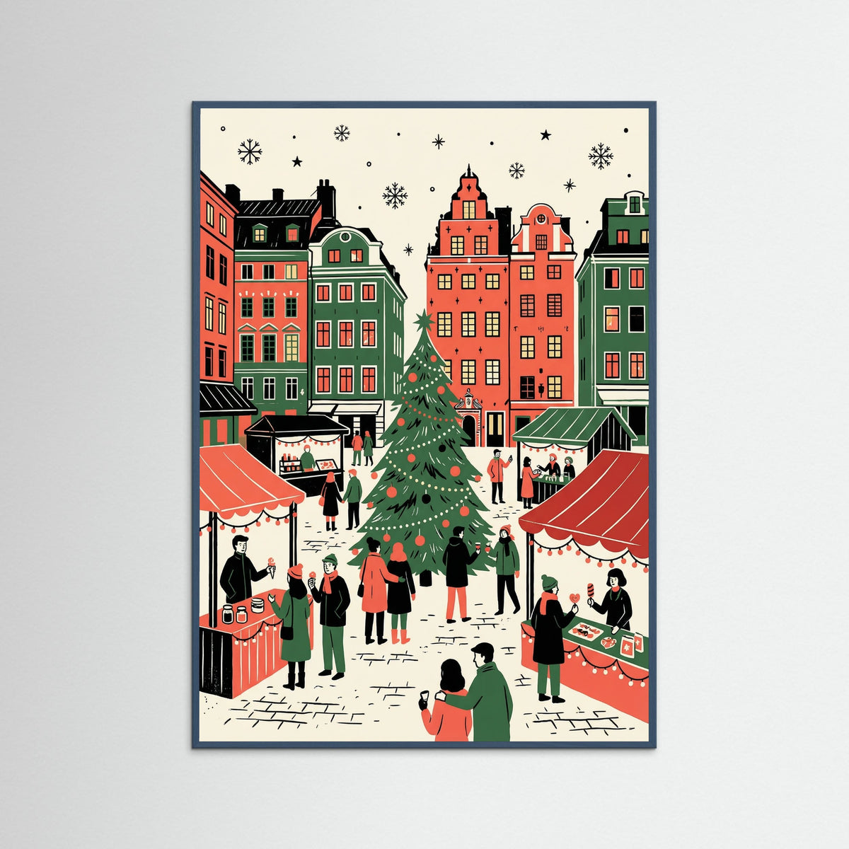 Teal Wood Urban Holiday Scene