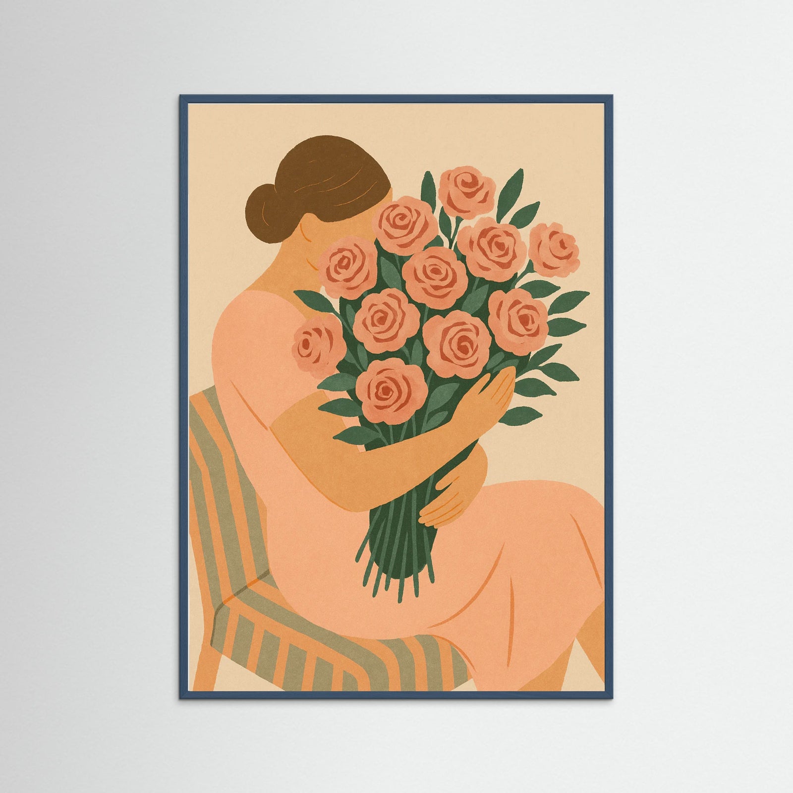 Teal Wood Veiled Blossoms