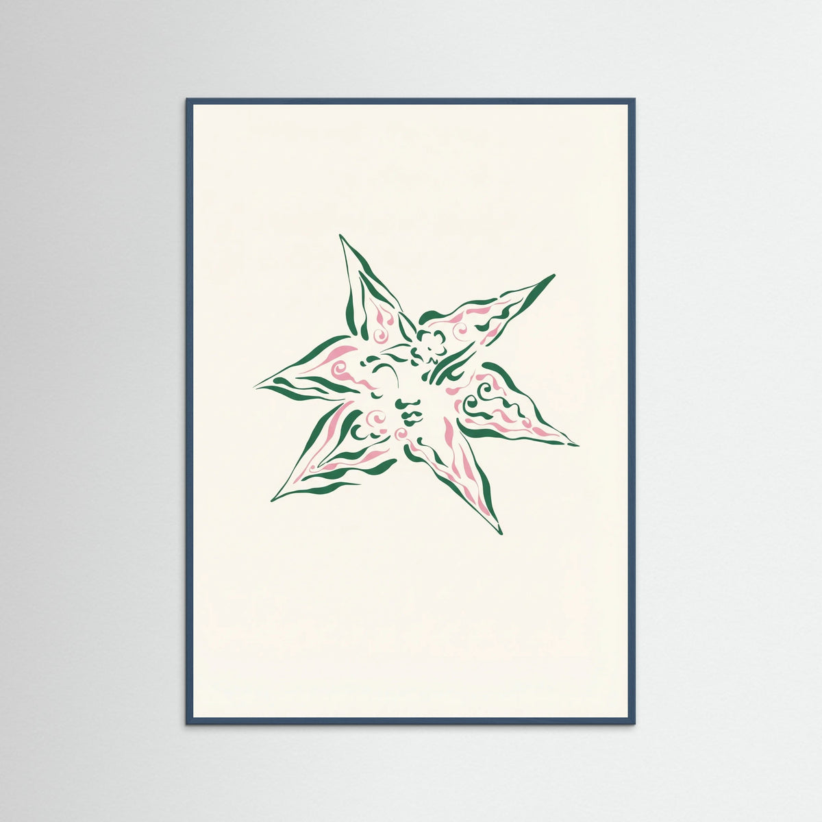 Teal Wood Verdant Bloom Star