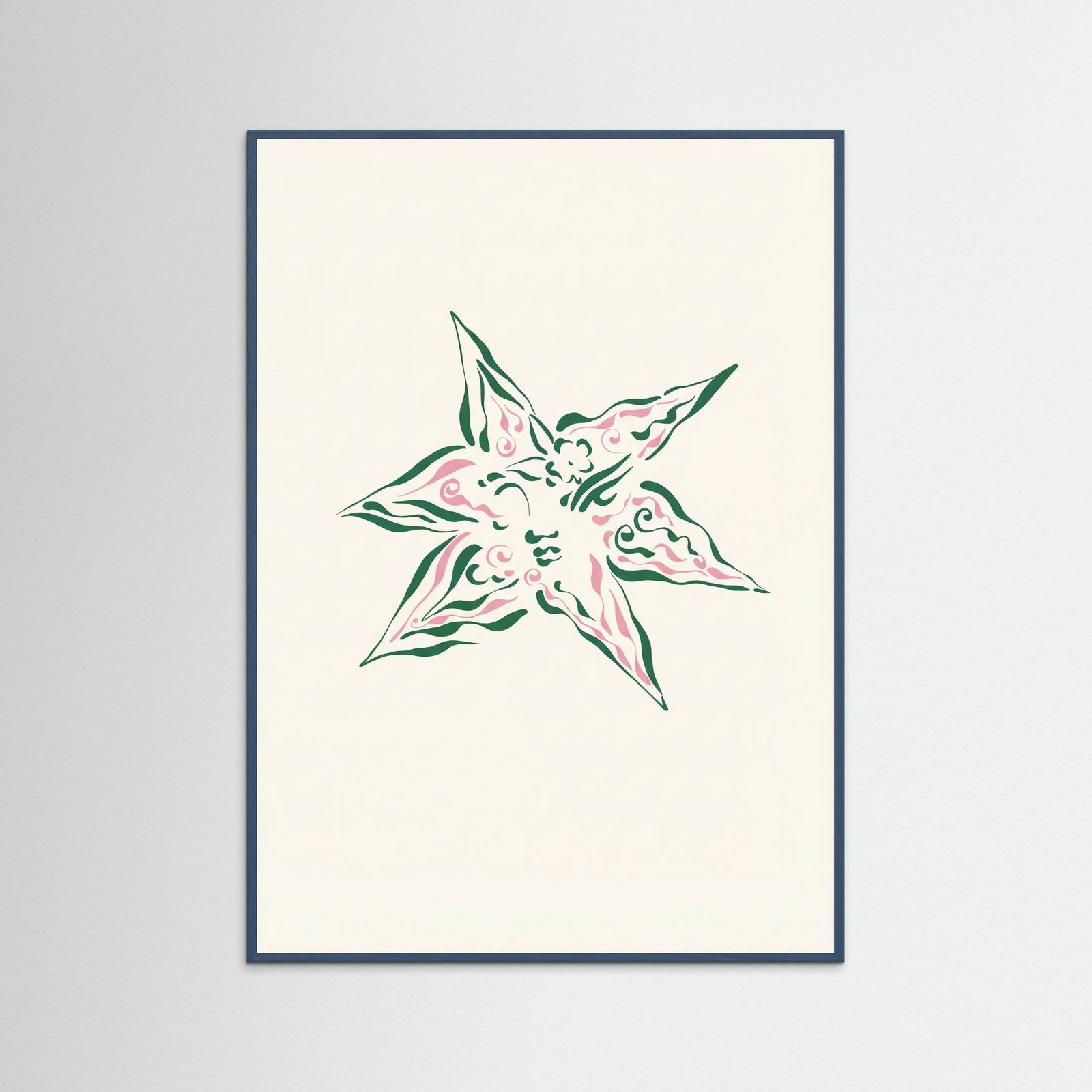 Teal Wood Verdant Bloom Star