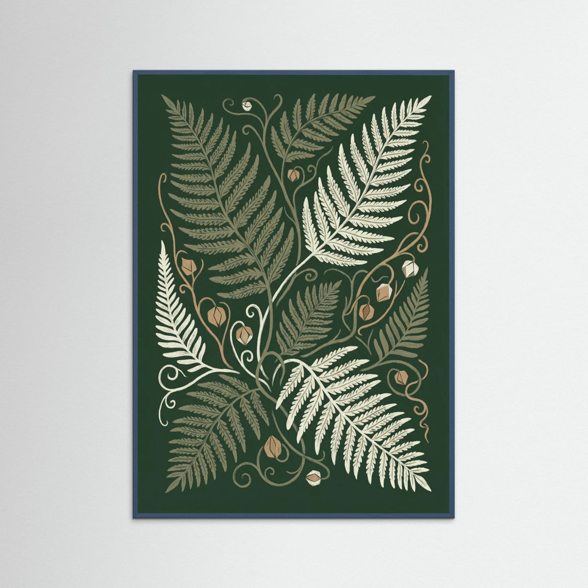 Teal Wood Verdant Bloom Vines