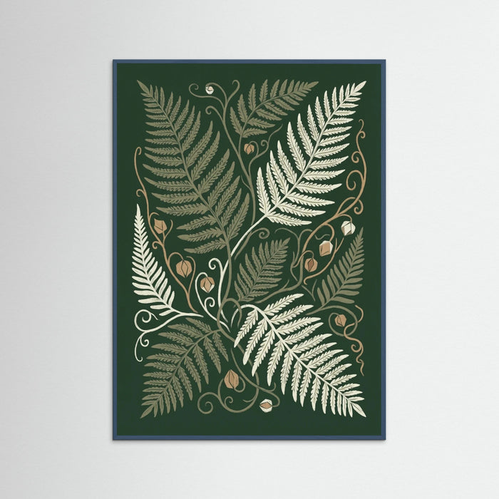 Teal Wood Verdant Bloom Vines