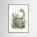 Teal Wood Verdant Dino Portrait