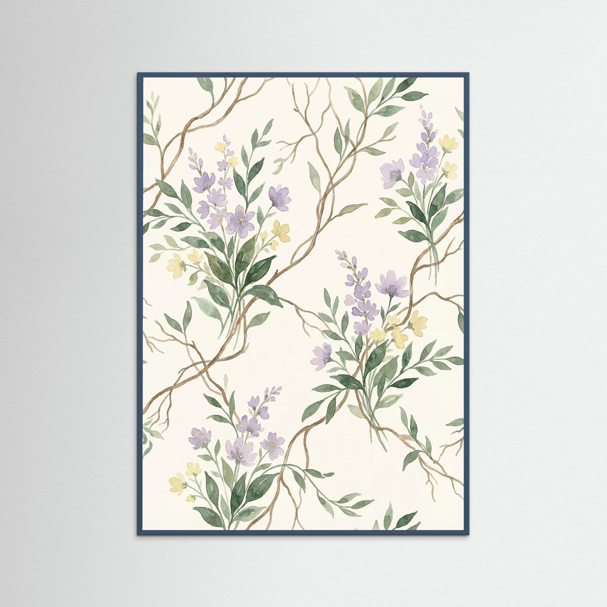 Teal Wood Verdant Vines