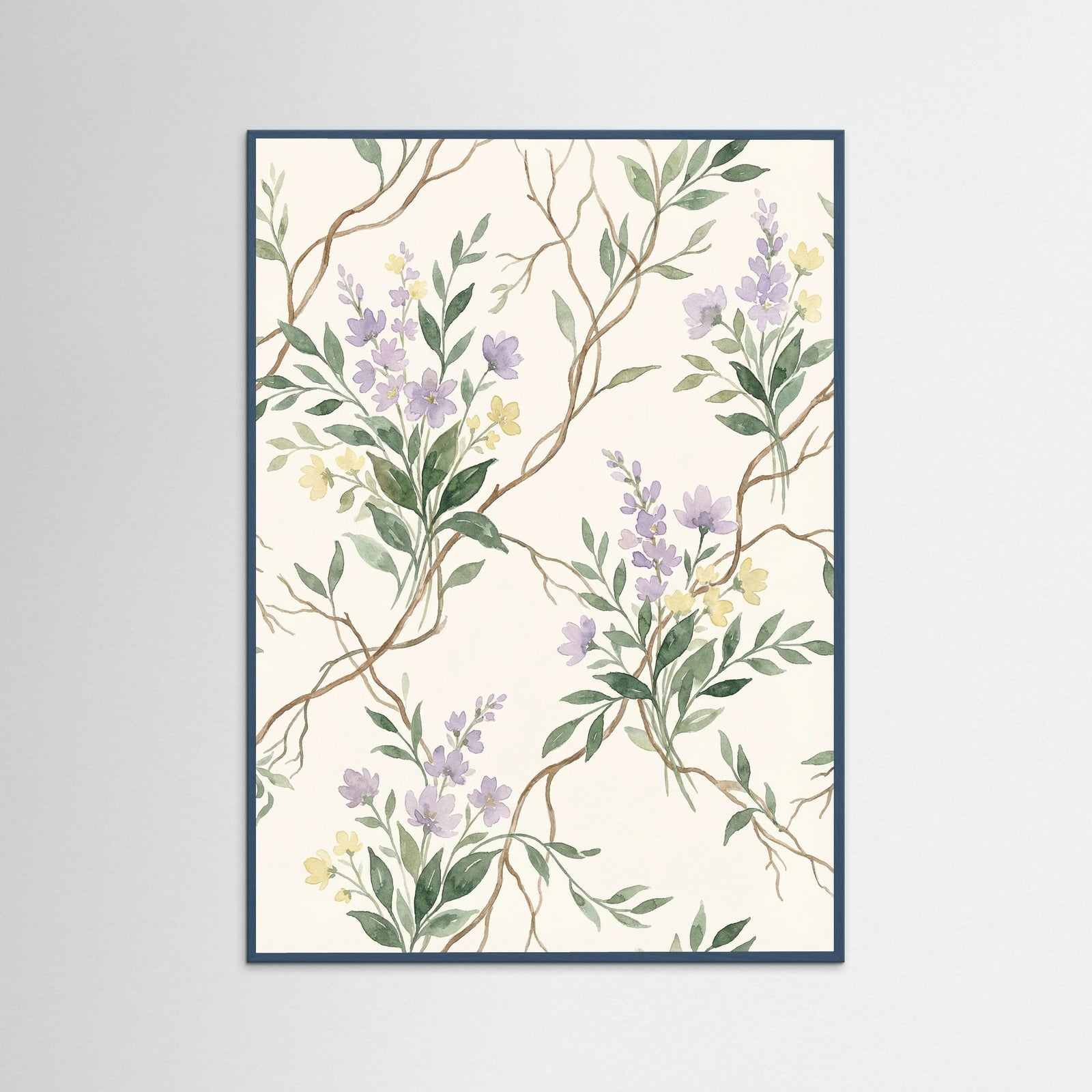 Teal Wood Verdant Vines