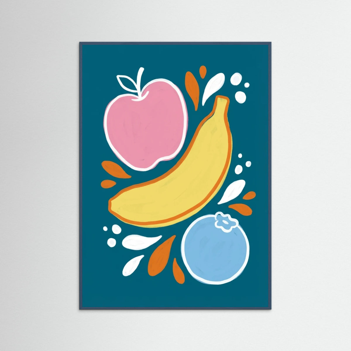 Teal Wood Vibrant Blooms
