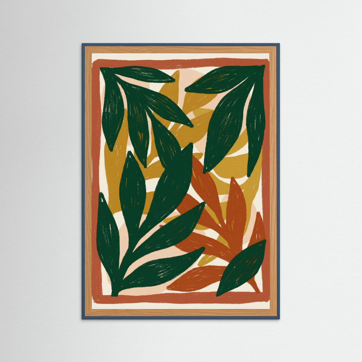 Teal Wood Vibrant Blooms