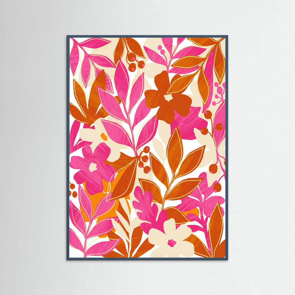 Teal Wood Vibrant Blooms