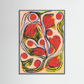 Teal Wood Vibrant Floral Swirls