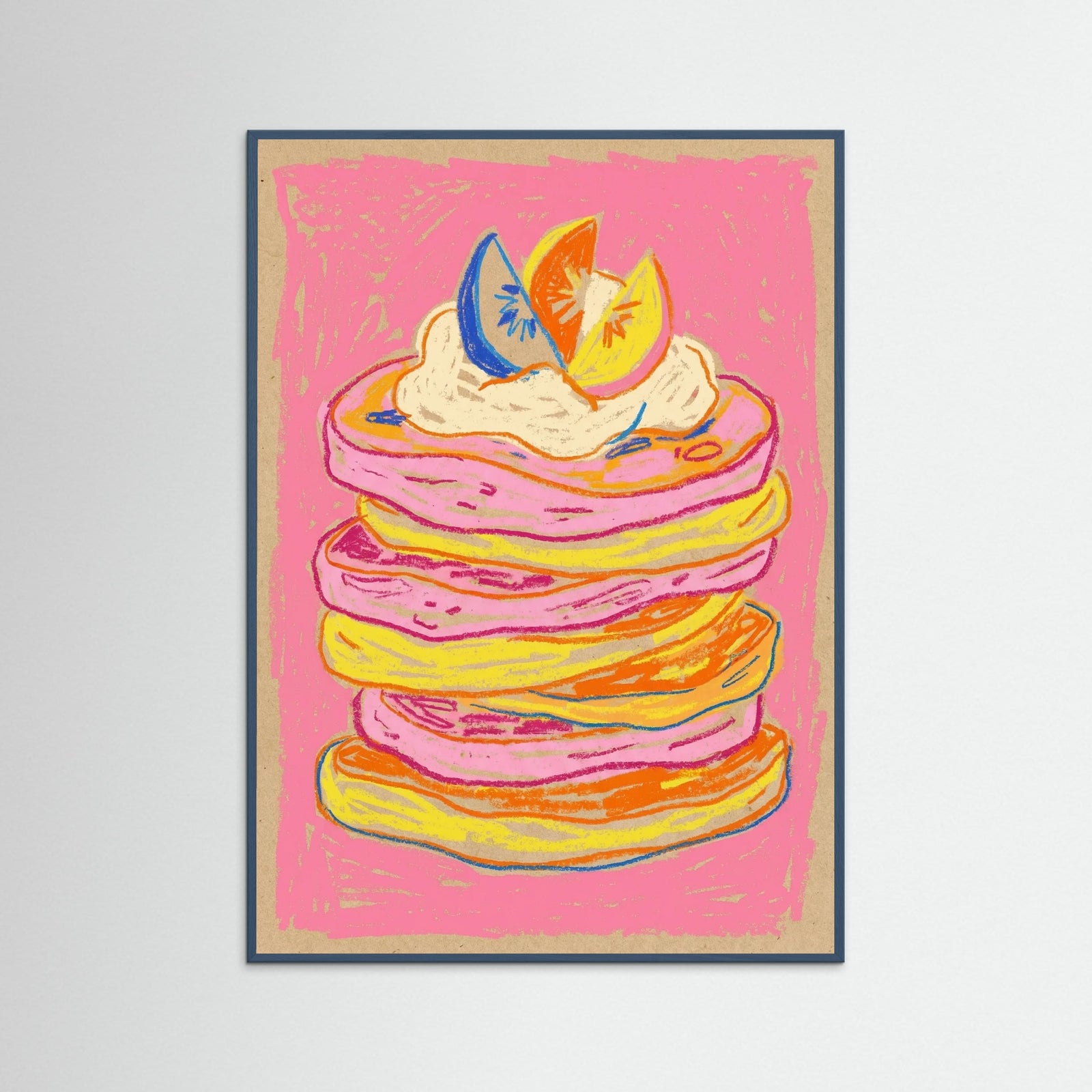 Teal Wood Vibrant Fruit Bowl