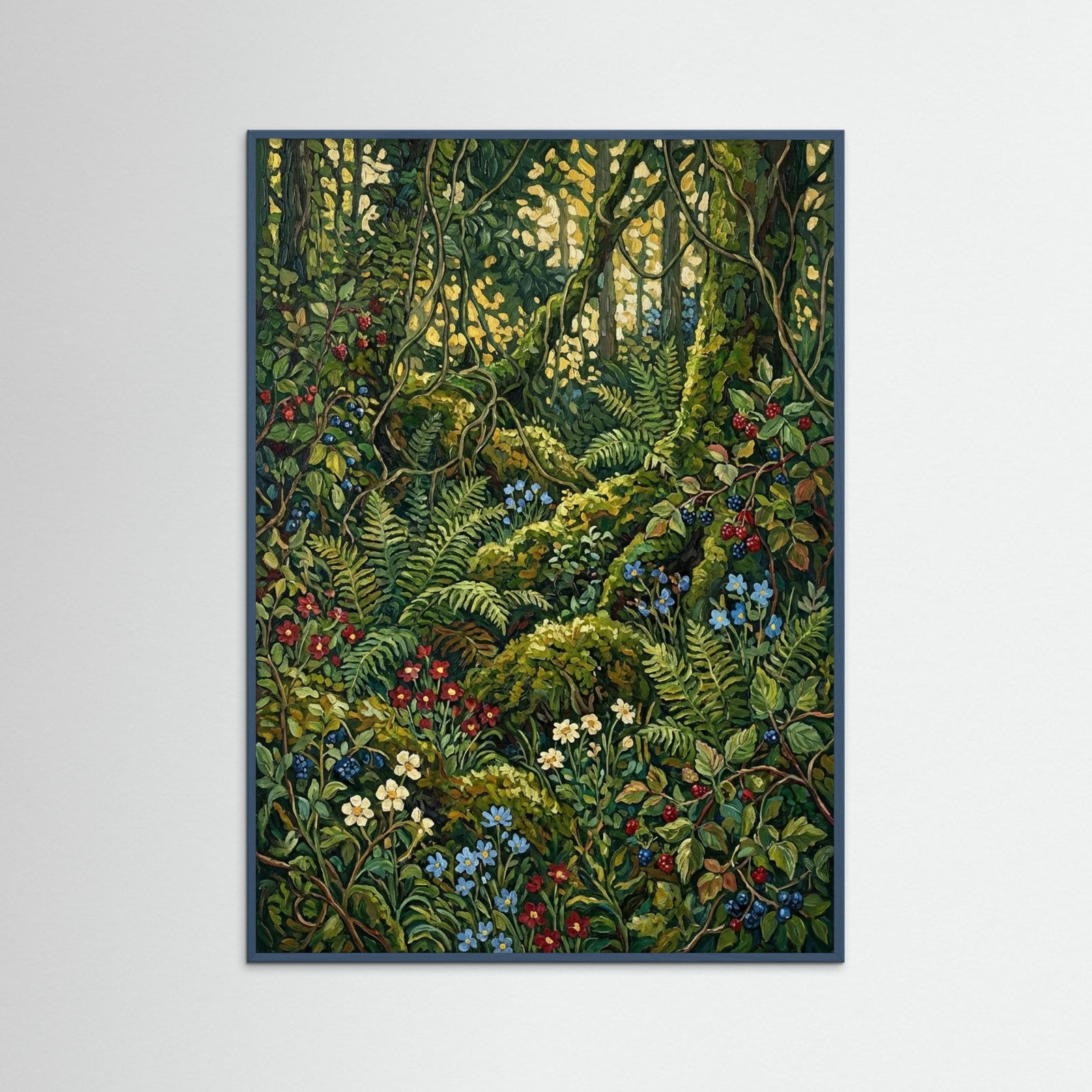 Teal Wood Vibrant Garden