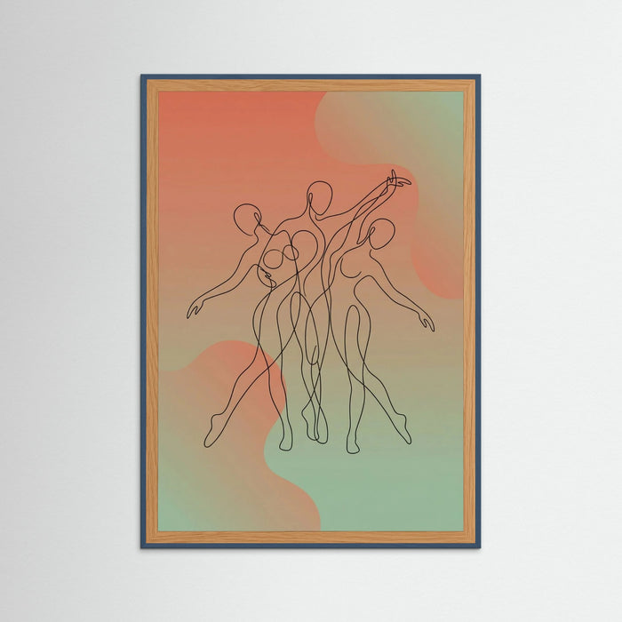 Teal Wood Vibrant Movement Poster