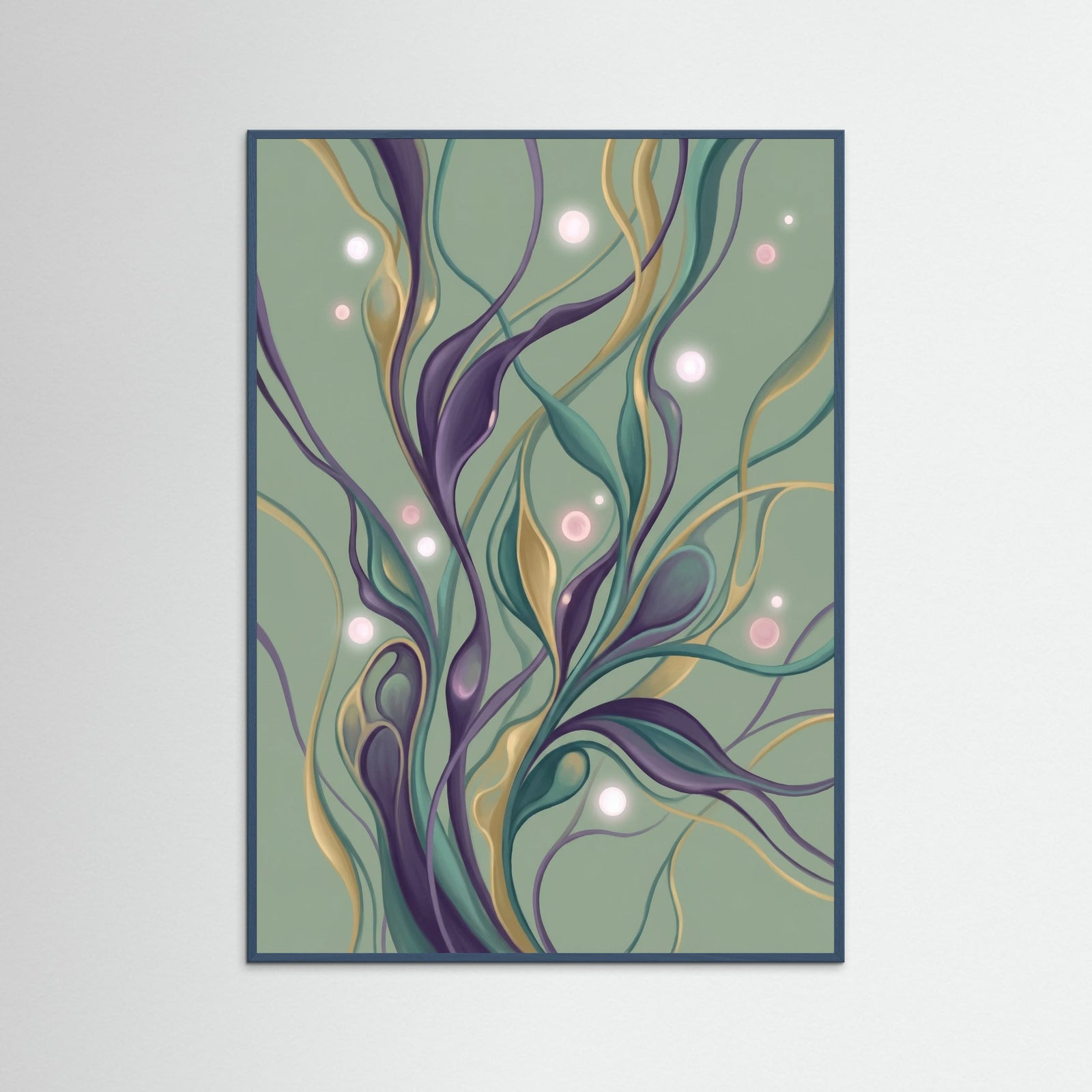 Teal Wood Vibrant Organic Forms