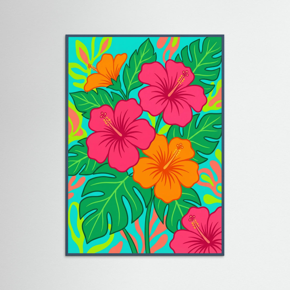 Teal Wood Vibrant Sunflower Vase