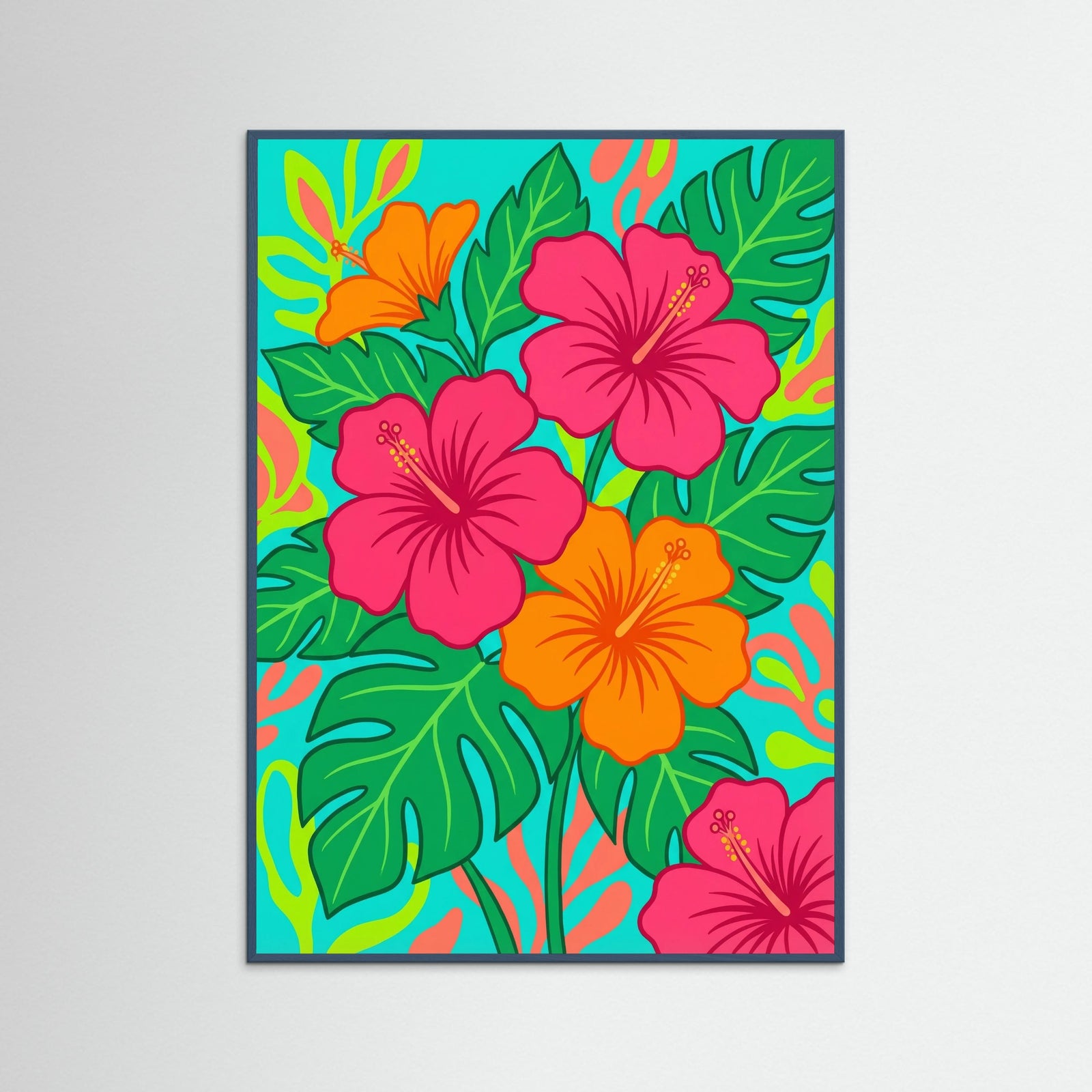 Teal Wood Vibrant Sunflower Vase