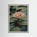 Teal Wood Vintage Lotus Study