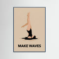 Teal Wood Vintage Swimmer