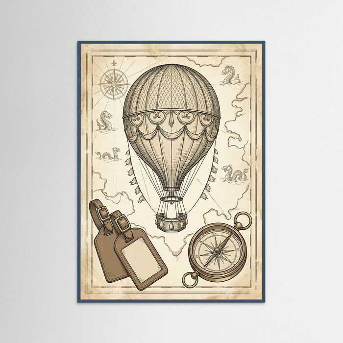 Teal Wood Vintage Travel Elegance