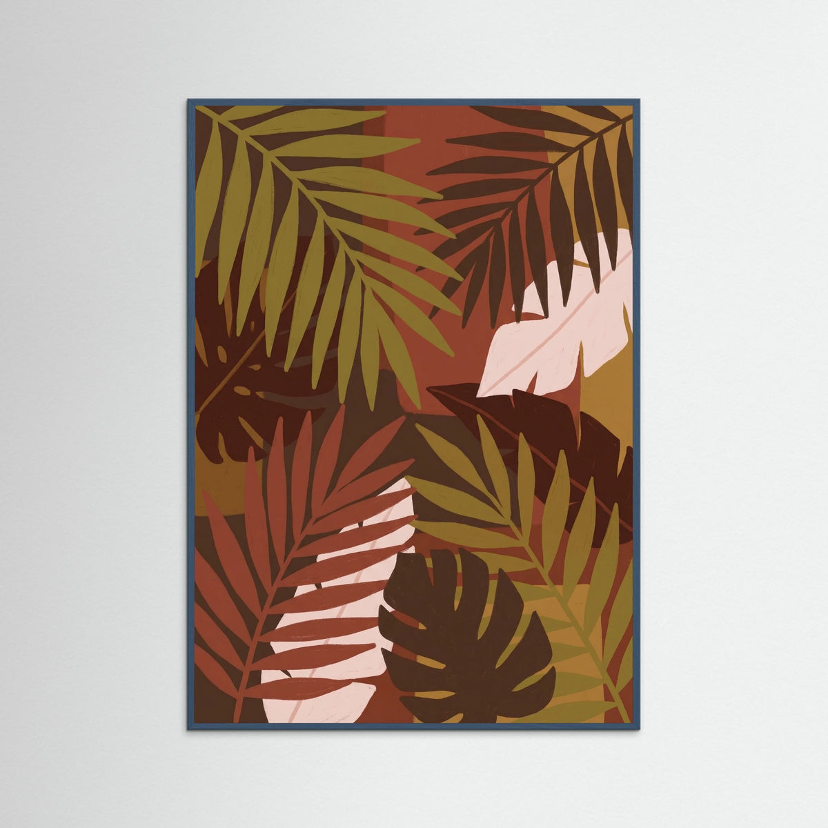 Teal Wood Warm Floral Study