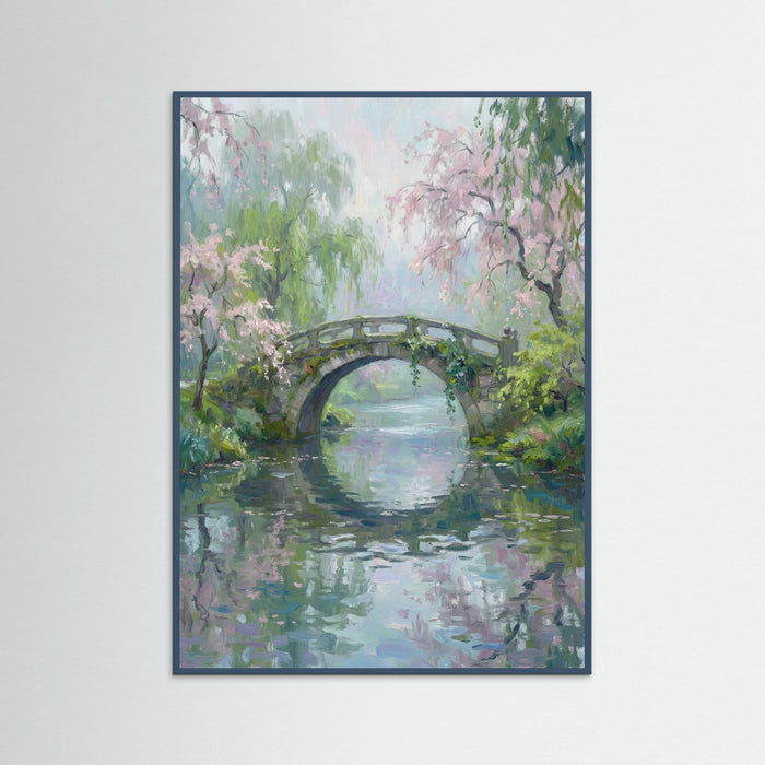 Teal Wood Water Garden Serenity