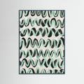Teal Wood Wave Motion Rhythm Poster