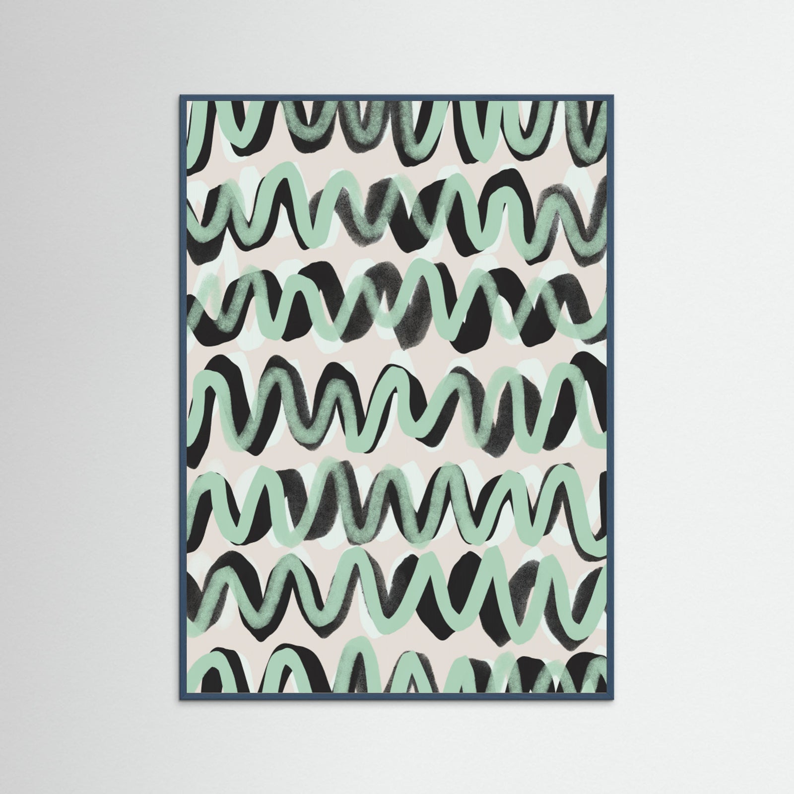 Teal Wood Wave Motion Rhythm Poster