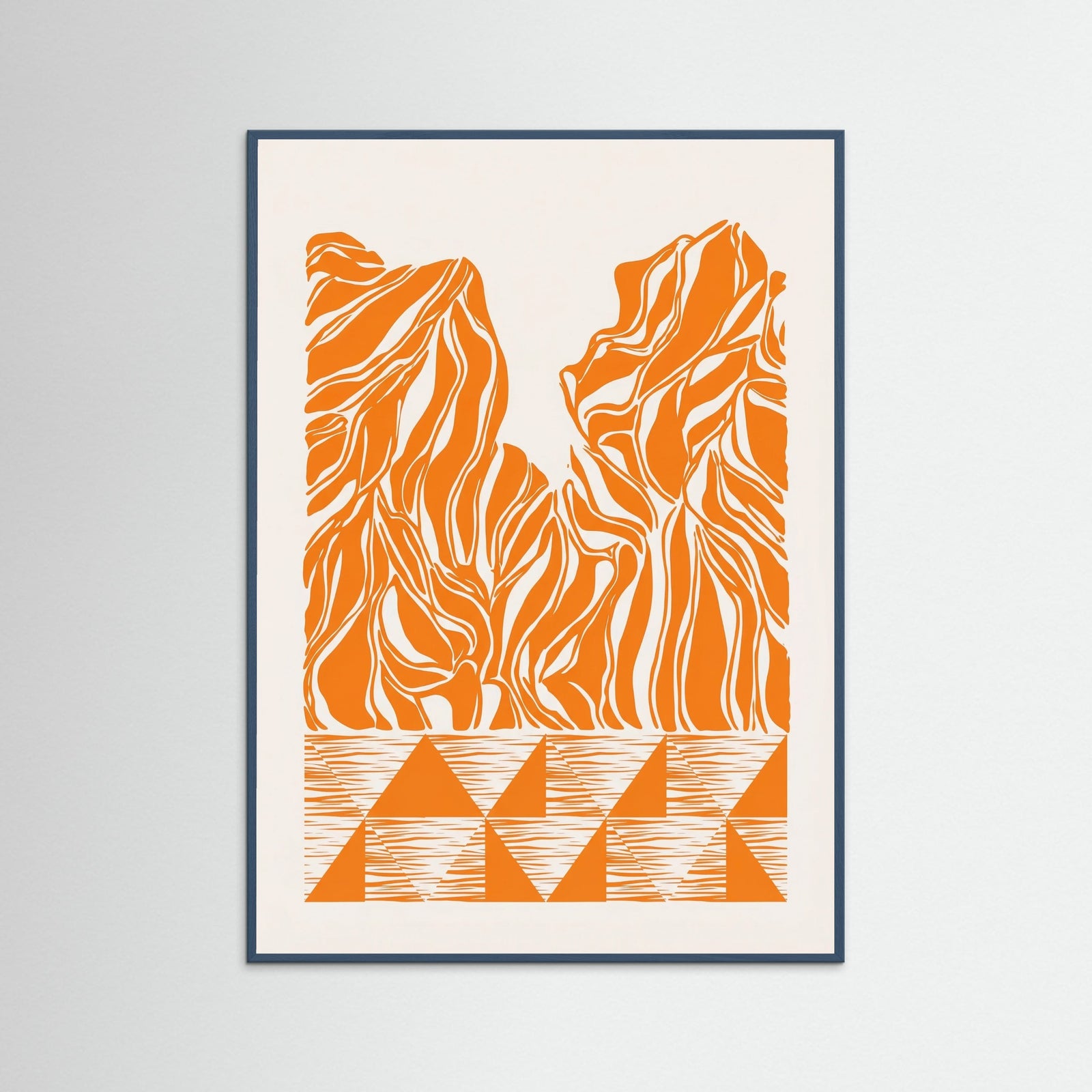 Teal Wood Wavy Ascent