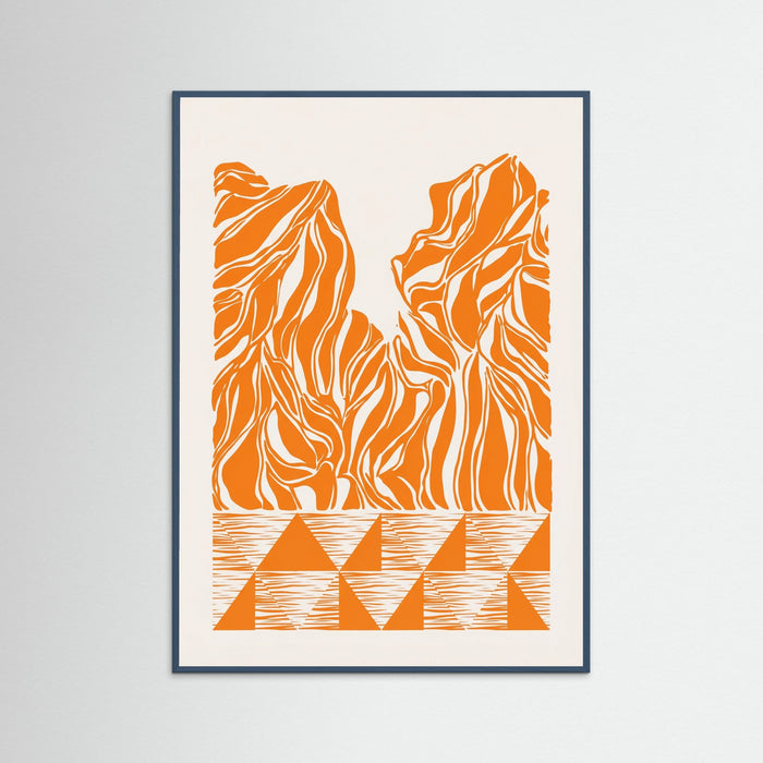 Teal Wood Wavy Ascent