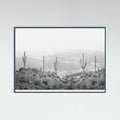 Teal Wood Western Cactus Poster