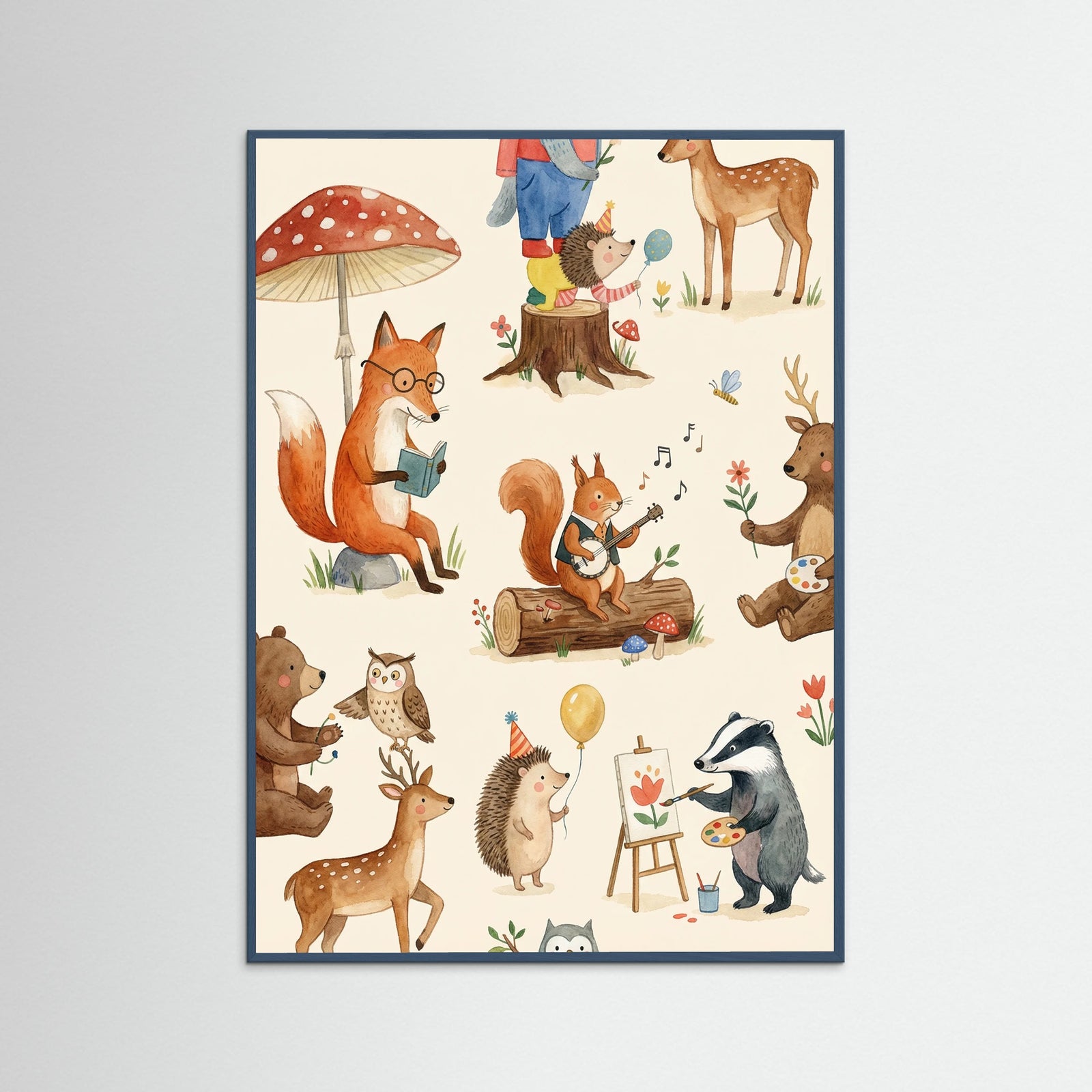 Teal Wood Whimsical Alphabet Beige