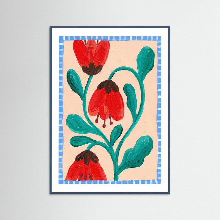 Teal Wood Whimsical Bloom