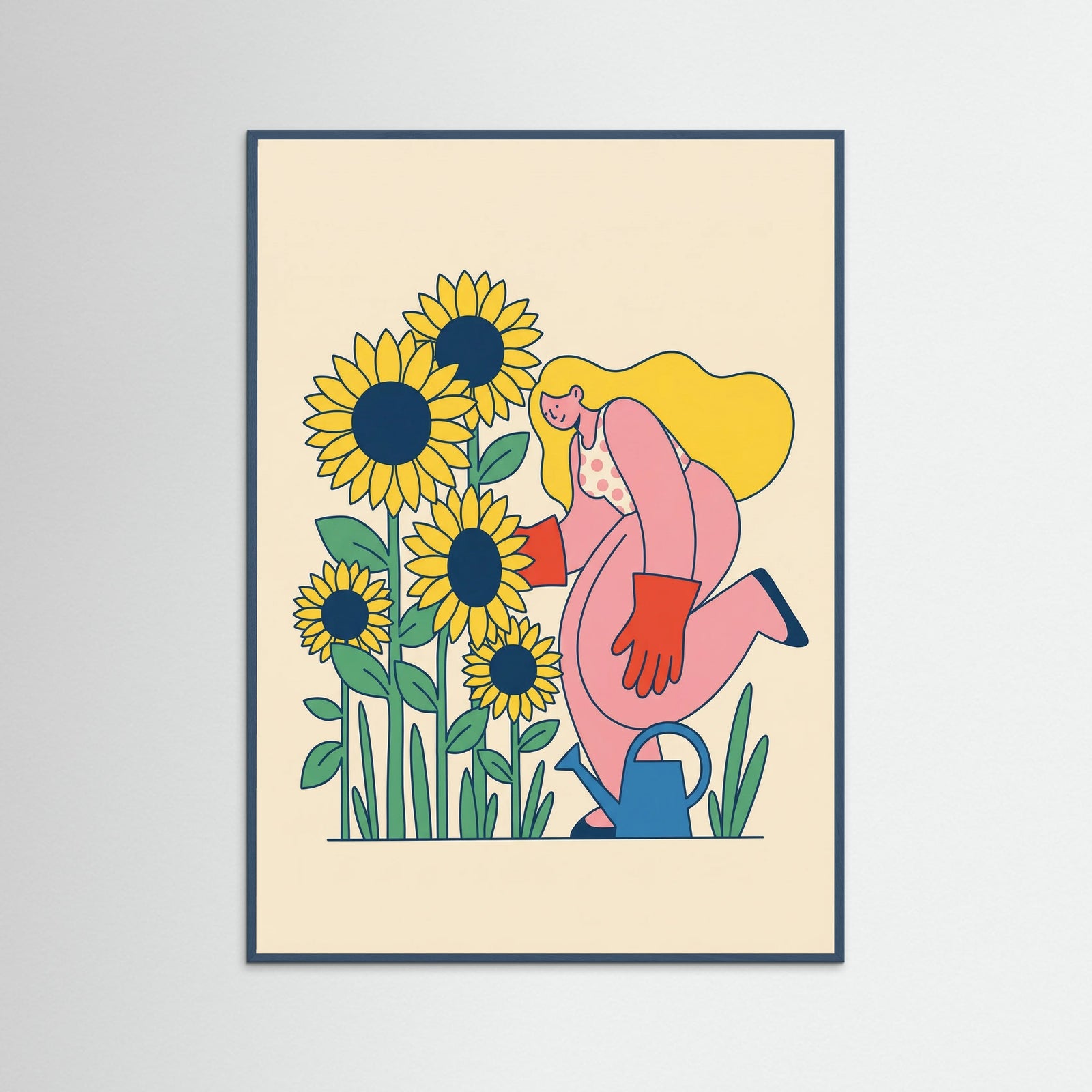 Teal Wood Whimsical Cyclist