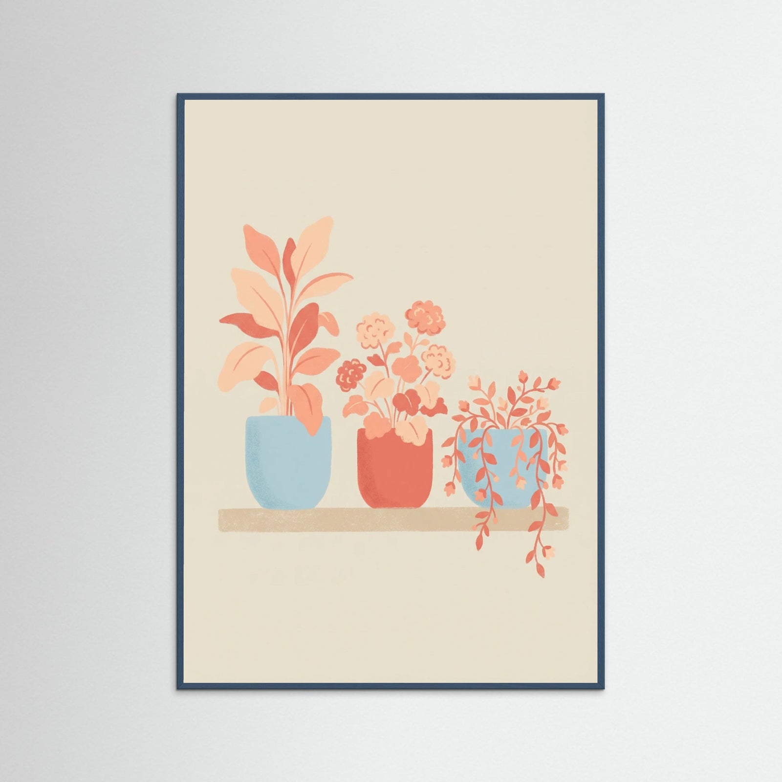Teal Wood Whimsical Floral Vase