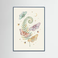 Teal Wood Whimsical Forest Fungi
