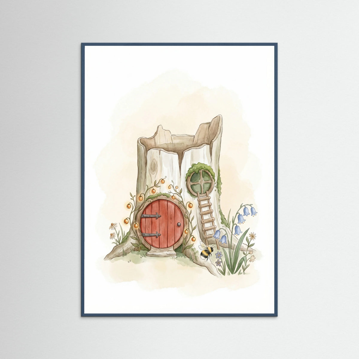 Teal Wood Whimsical Mushroom Homes