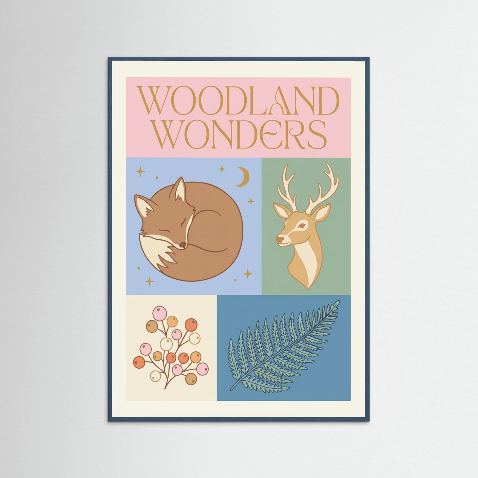 Teal Wood Whimsical Mycology