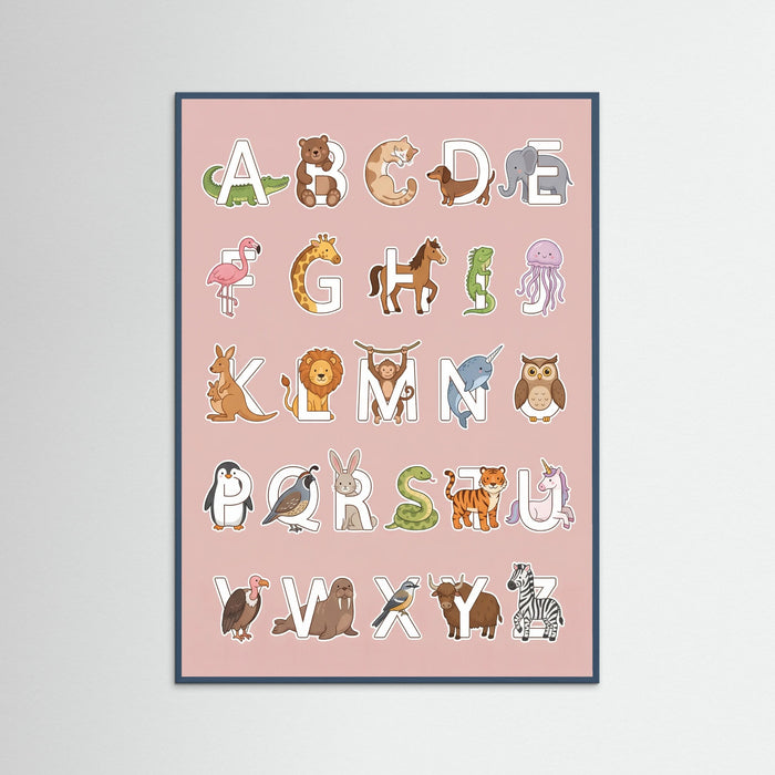Teal Wood Whimsical Number Animals