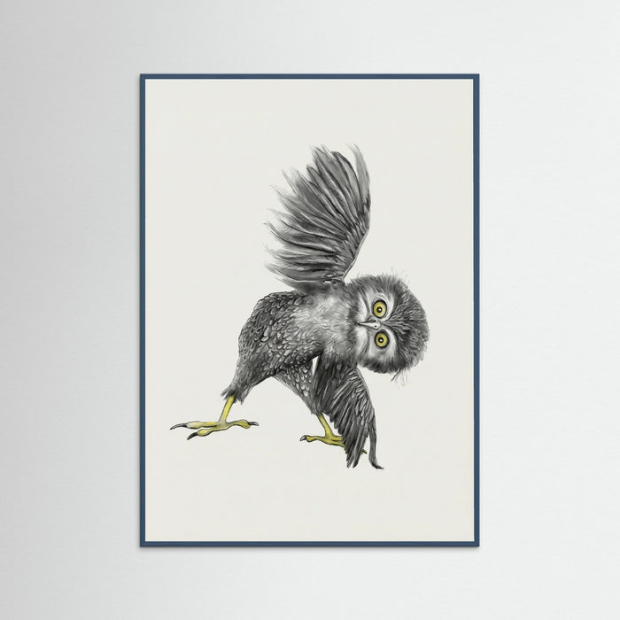 Teal Wood Whimsical Owl Yoga