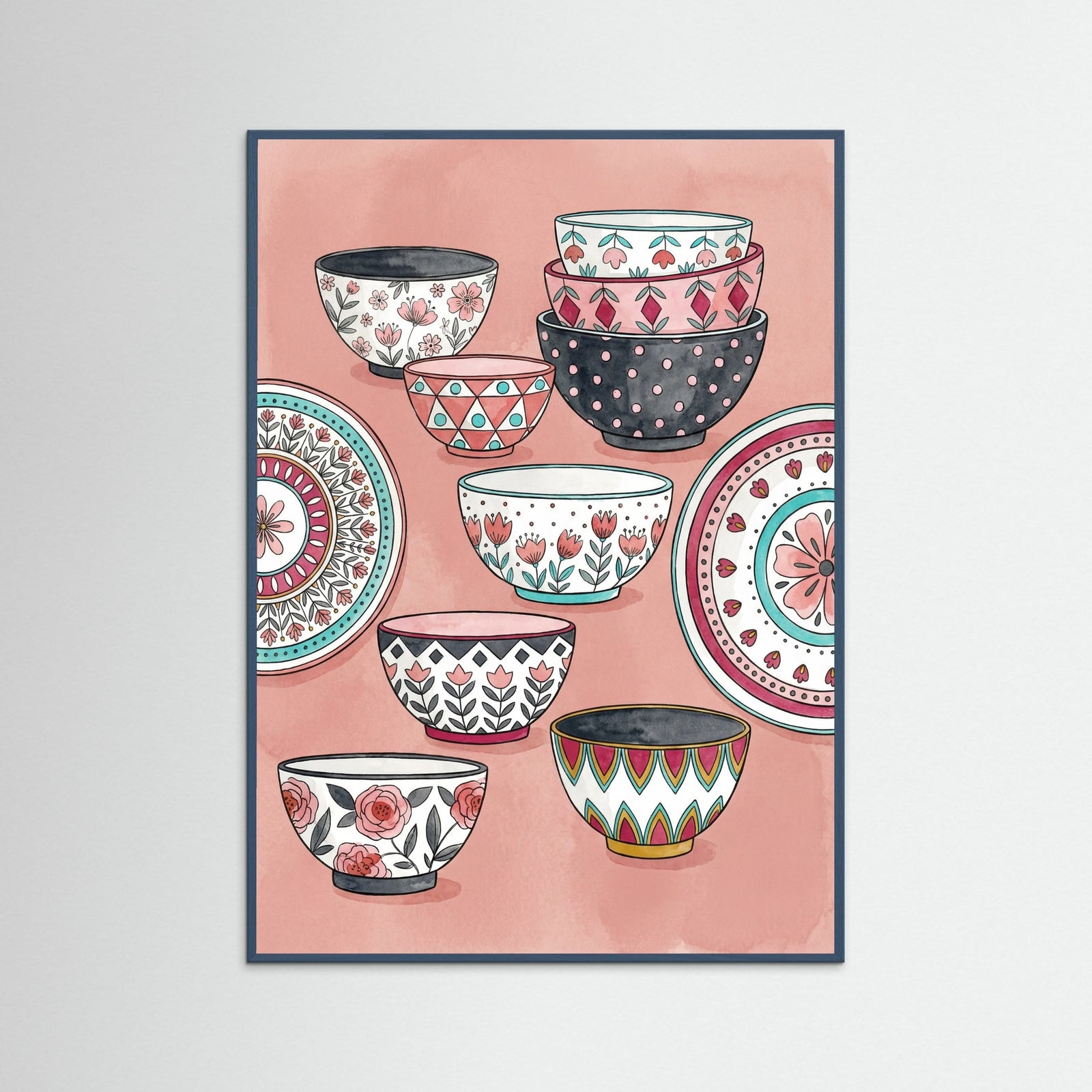 Teal Wood Whimsical Teacups