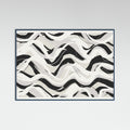 Teal Wood White Black Waves Pattern Square Poster