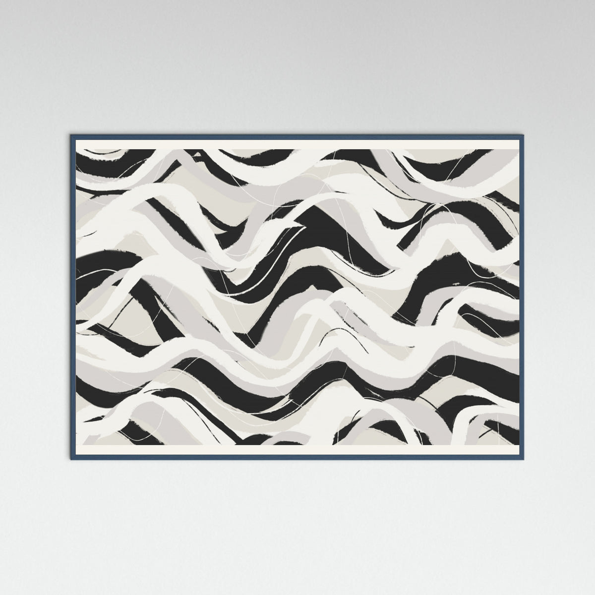 Teal Wood White Black Waves Pattern Square Poster