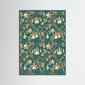 Teal Wood Wild Tulip Pattern