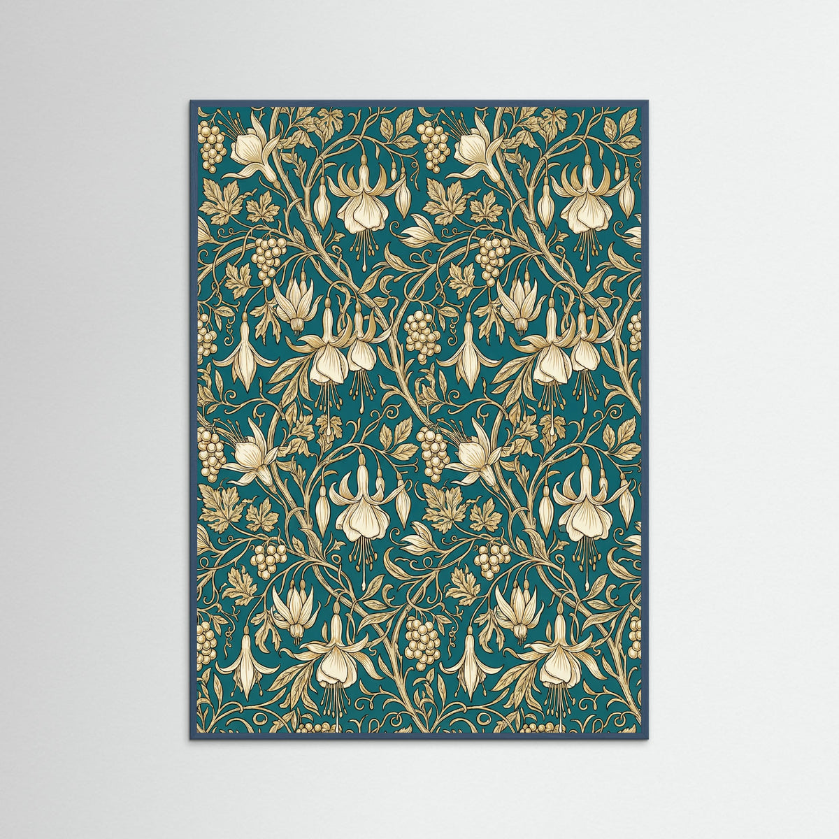 Teal Wood Wild Tulip Pattern