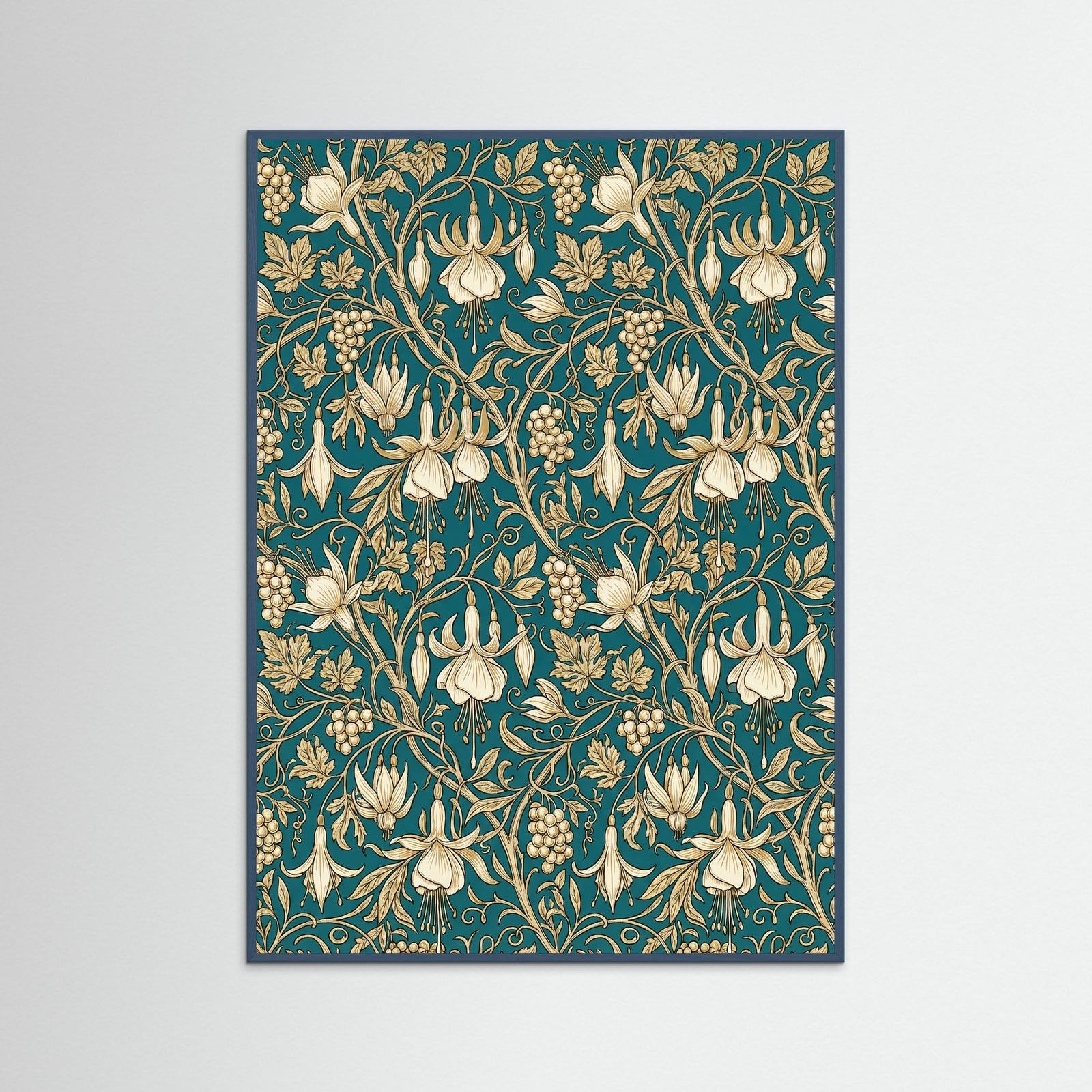 Teal Wood Wild Tulip Pattern