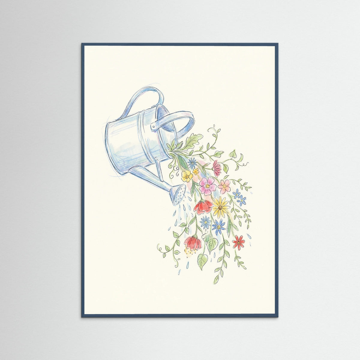 Teal Wood Wildflower Amphora