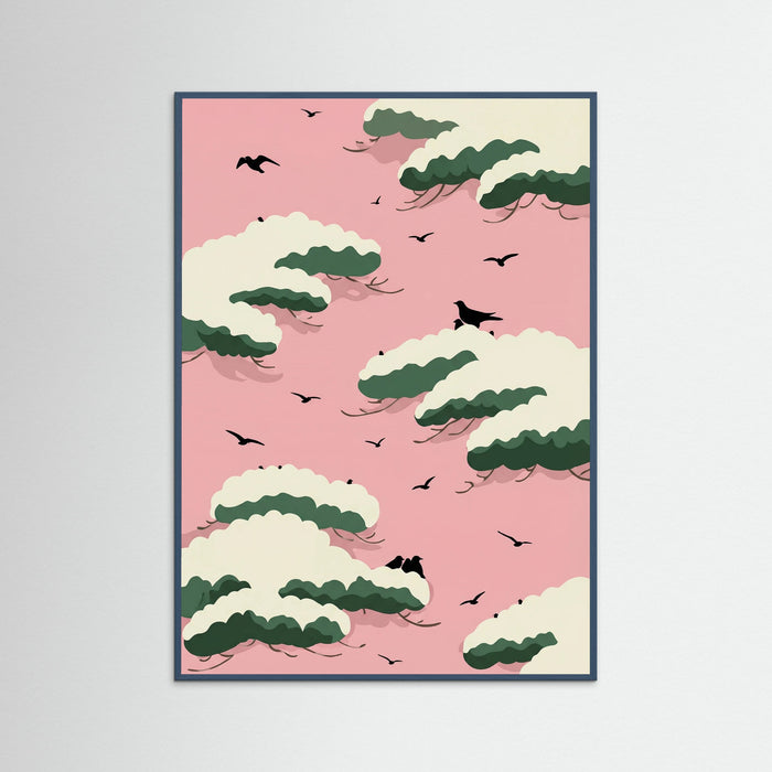 Teal Wood Winter Cloud Serenity