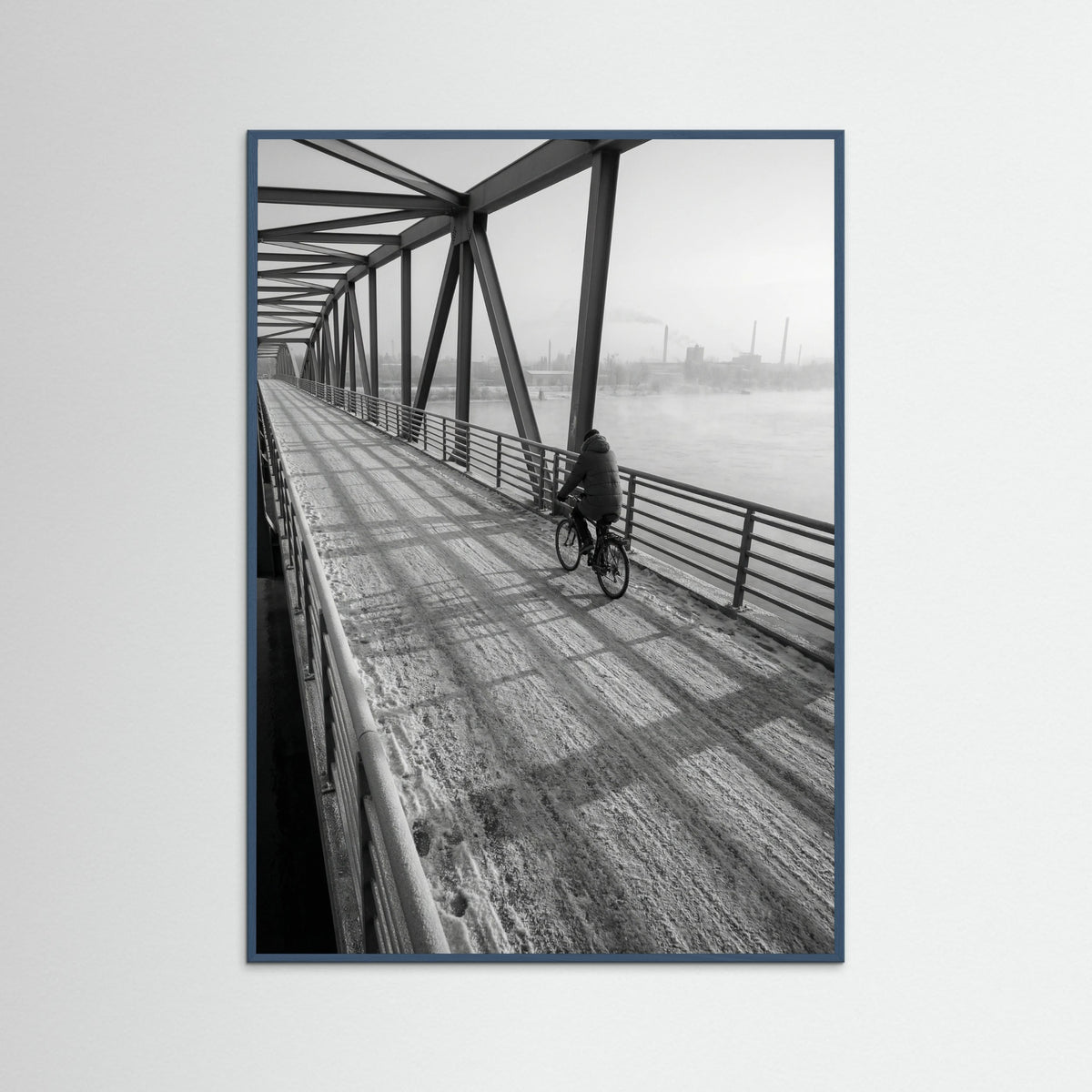 Teal Wood Winter Dawn Street